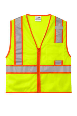 CornerStone  ANSI 107 Class 2 Mesh Zippered Two-Tone Vest. CSV103