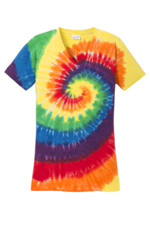 Port & Company Women's Tie-Dye V-Neck Tee.  LPC147V