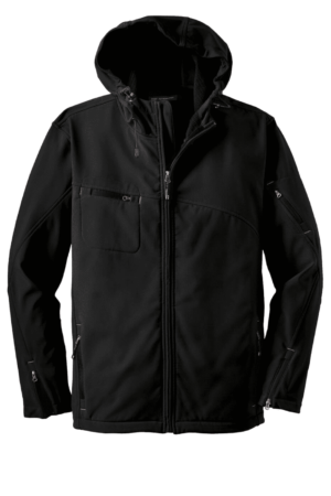 Port Authority Textured Hooded Soft Shell Jacket. J706
