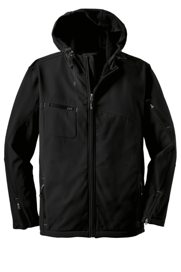 Port Authority Textured Hooded Soft Shell Jacket. J706