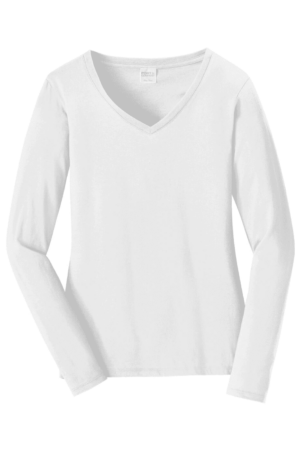 Port & Company Women's Long Sleeve Fan Favorite V-Neck Tee. LPC450VLS