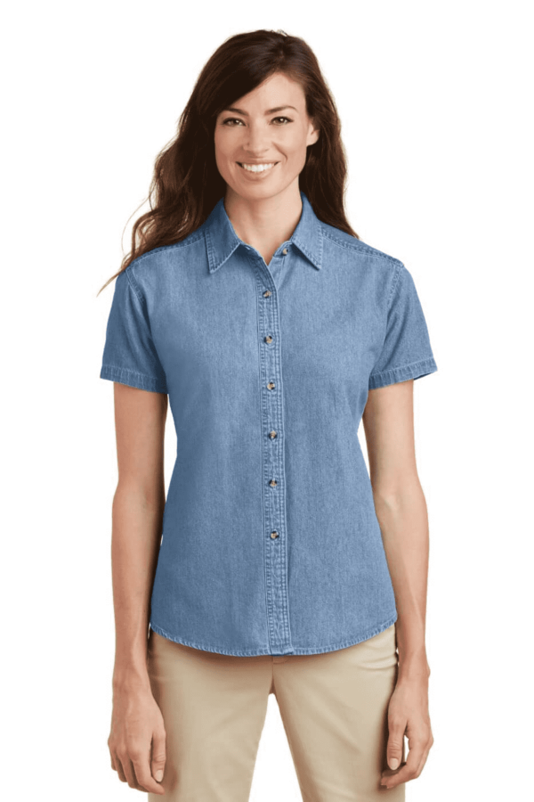 Port & Company Women's Short Sleeve Value Denim Shirt.  LSP11