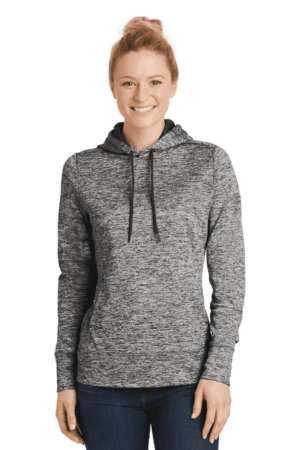 Sport-Tek Women's PosiCharge Electric Heather Fleece Hooded Pullover. LST225
