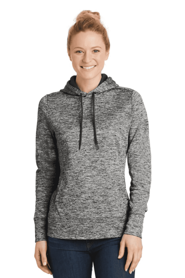 Sport-Tek Women's PosiCharge Electric Heather Fleece Hooded Pullover. LST225