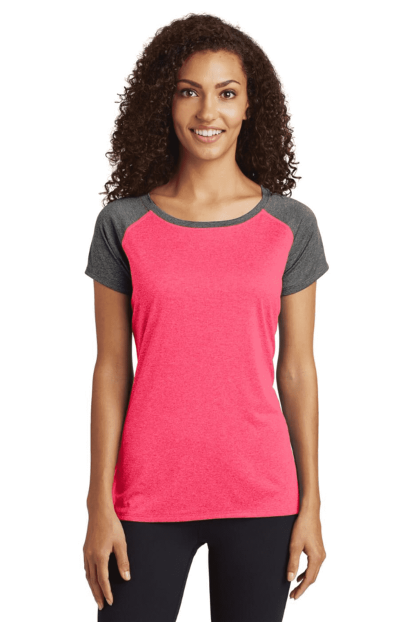 Sport-Tek  Women's Heather-On-Heather Contender  Scoop Neck Tee. LST362