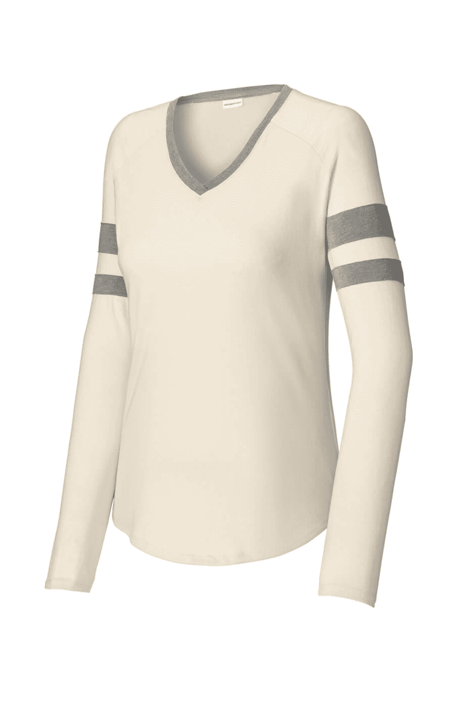 Sport-Tek Women's Halftime Stripe Long Sleeve V-Neck Tee LST6043 - Image 2