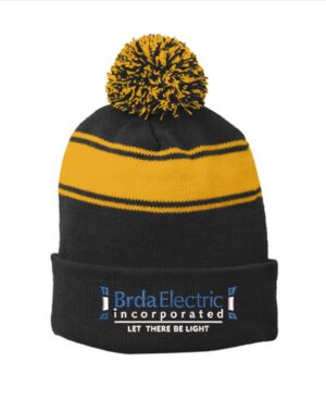 Sport-Tek Stripe Pom Pom Beanie - STC28 - BRDA