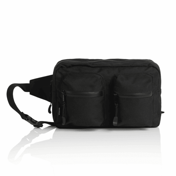 RECYCLED DOUBLE WAIST BAG BLACK ONE SIZE - AS-1025