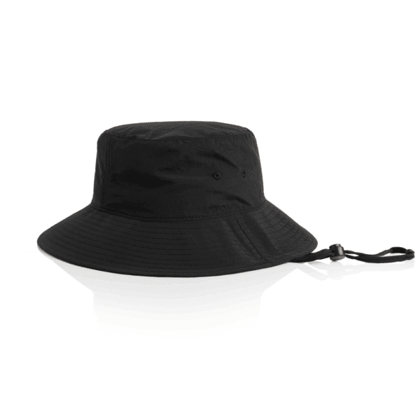 NYLON WIDE BRIM BUCKET HAT BLACK ONE SIZE - AS-1174