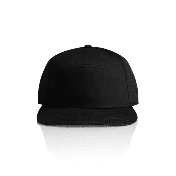 STOCK 7-PANEL CAP BLACK ONE SIZE - AS-1184