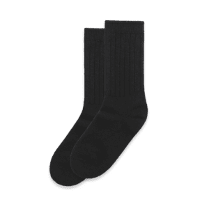 KNIT SOCKS (2PK) BLACK SIZE 4-8 - AS-1214