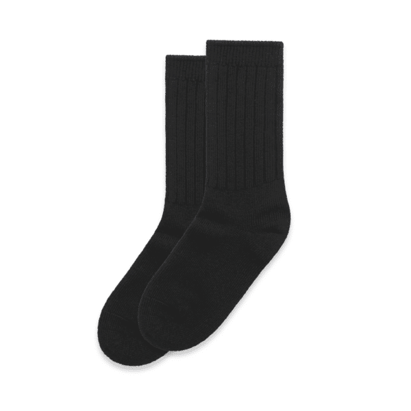 KNIT SOCKS (2PK) BLACK SIZE 4-8 - AS-1214
