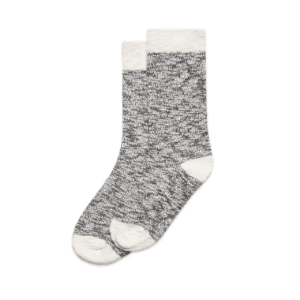 SLUB SOCKS (2PK) BLACK/NATURAL SIZE 4-8 - AS-1217