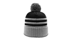 STRIPED BEANIE WITH CUFF & POM - 134