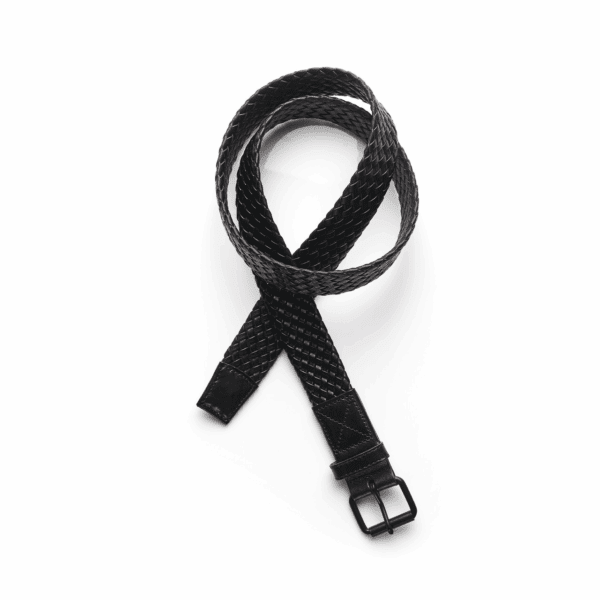 BRAIDED LEATHER BELT BLACK SMALL - AS-1405