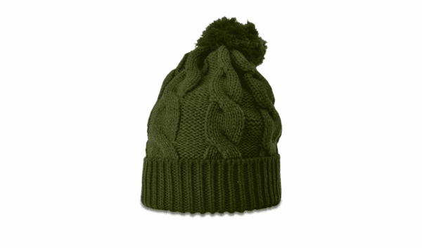 CHUNK TWIST KNIT BEANIE W/ CUFF & POM - 141