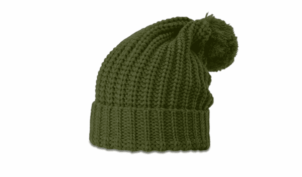CHUNK CABLE BEANIE W/ CUFF & POM - 143