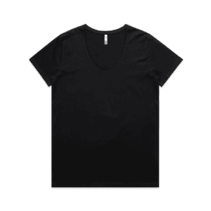 WOS MAPLE V NECK TEE BLACK XS - AS-4023