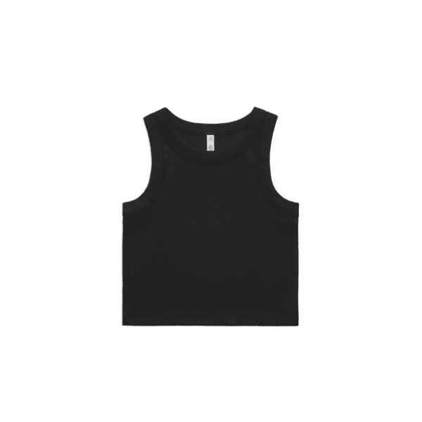ORGANIC RIB CROP TANK BLACK XS - AS-4064G