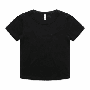 ORGANIC RIB BABY TEE BLACK XS - AS-4074