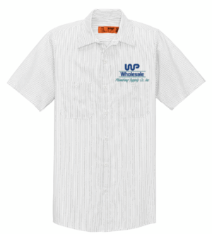 Red Kap Short Sleeve Striped Industrial Work Shirt - CS20  - Wholesale Plumbing