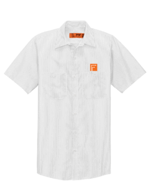 Red Kap Short Sleeve Striped Industrial Work Shirt - CS20  - Frost