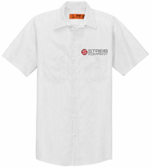 Red Kap Short Sleeve Striped Industrial Work Shirt - CS20  - Streib