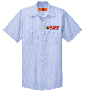 Red Kap Short Sleeve Striped Industrial Work Shirt - CS20 - AMF
