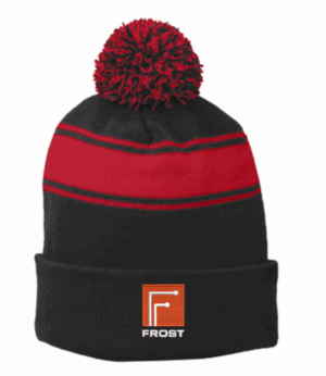 Sport-Tek Stripe Pom Pom Beanie - STC28  - Frost