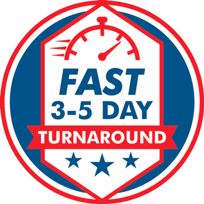 fast 3 day turnaround