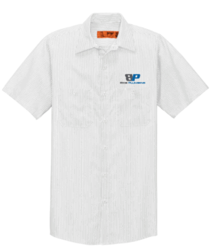 Red Kap Short Sleeve Striped Industrial Work Shirt - CS20 -Beis Plumbing