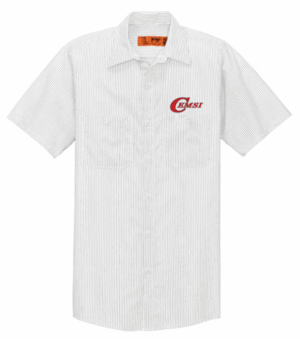 Red Kap Short Sleeve Striped Industrial Work Shirt - CS20  - Commercial Electric Motor