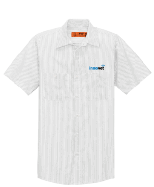 Red Kap Short Sleeve Striped Industrial Work Shirt - CS20 - Innovet Electric
