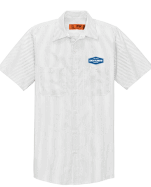 Red Kap Short Sleeve Striped Industrial Work Shirt - CS20 -Linek Plumbing