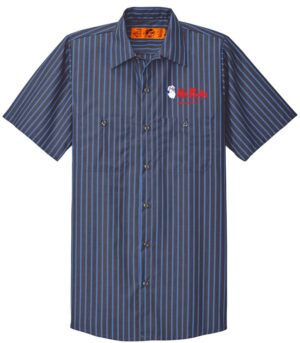 Red Kap Short Sleeve Striped Industrial Work Shirt - CS20 - Mr Rooter