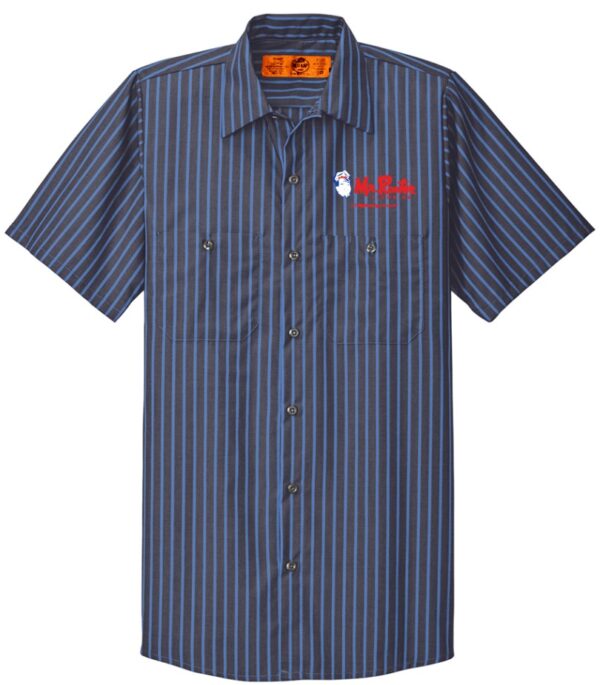 Red Kap Short Sleeve Striped Industrial Work Shirt - CS20 - Mr Rooter