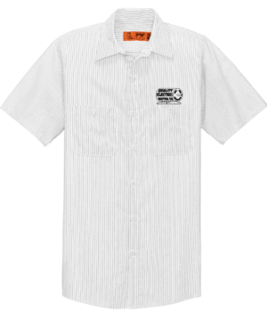 Red Kap Short Sleeve Striped Industrial Work Shirt - CS20  - Quality Electric Motor