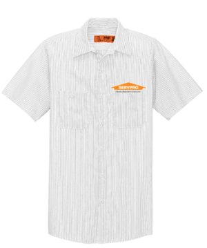 Red Kap Short Sleeve Striped Industrial Work Shirt - CS20  - ServPro