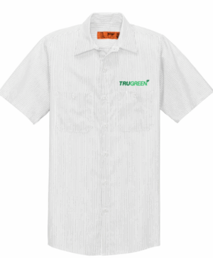 Red Kap Short Sleeve Striped Industrial Work Shirt - CS20 - TruGreen