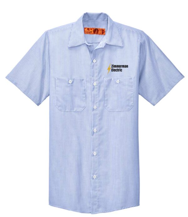 Red Kap Short Sleeve Striped Industrial Work Shirt - CS20 - Zimmerman