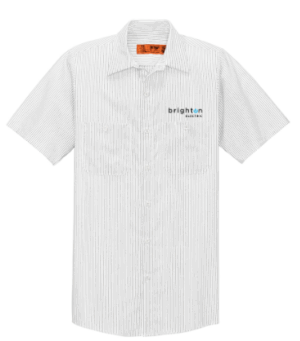 Red Kap Short Sleeve Striped Industrial Work Shirt - CS20 - Brighton Electric