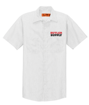 Red Kap Short Sleeve Striped Industrial Work Shirt - CS20  - Butler Supply