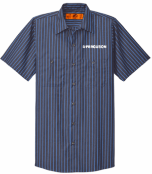Red Kap Short Sleeve Striped Industrial Work Shirt - CS20 - Ferguson