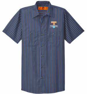 Red Kap Short Sleeve Striped Industrial Work Shirt - CS20 - Torrisi