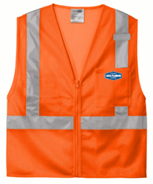 CornerStone ANSI 107 Class 2 Mesh Zippered Vest - CSV102 -Linek Plumbing