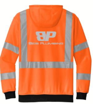 CornerStone A107 Class 3 Heavy-Duty Fleece Full-Zip Hoodie - CSF300 -Beis Plumbing
