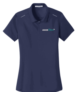 Port Authority Women's Pinpoint Mesh Zip Polo - L580 - Amaze Clean