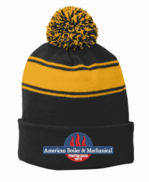 Sport-Tek Stripe Pom Pom Beanie - STC28 - American Boiler