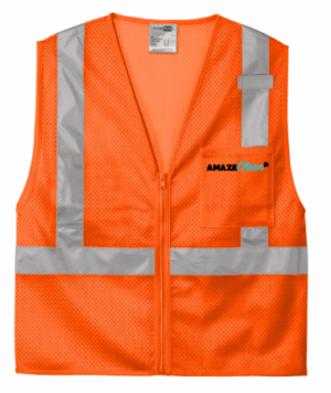 CornerStone ANSI 107 Class 2 Mesh Zippered Vest - CSV102 - Amaze Clean