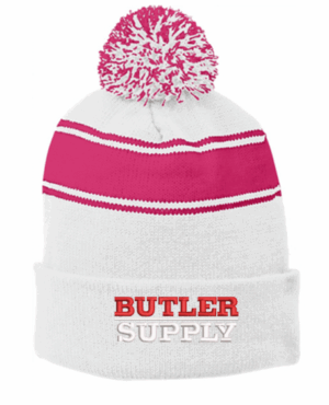 Sport-Tek Stripe Pom Pom Beanie - STC28  - Butler Supply